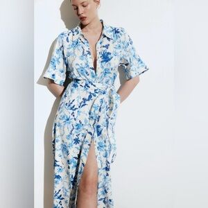 Tie belt shirt dress